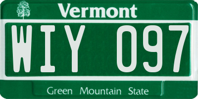 VT license plate WIY097