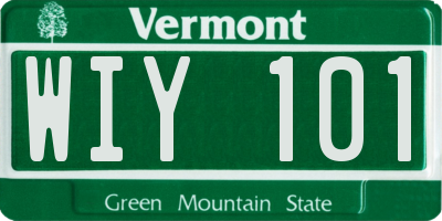 VT license plate WIY101