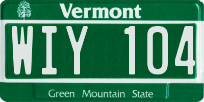 VT license plate WIY104