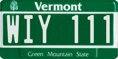 VT license plate WIY111