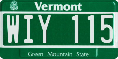 VT license plate WIY115
