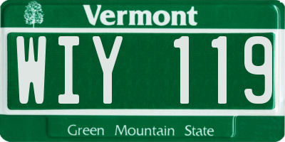 VT license plate WIY119