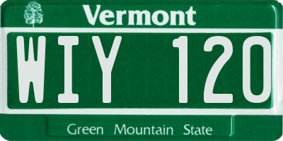 VT license plate WIY120