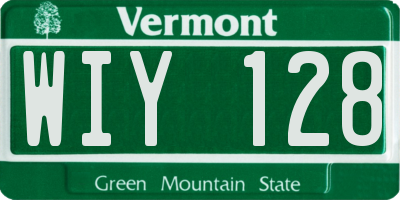 VT license plate WIY128