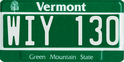 VT license plate WIY130