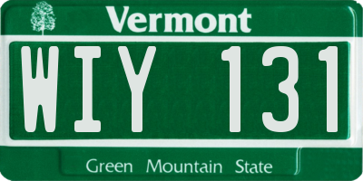 VT license plate WIY131