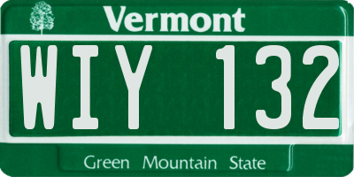 VT license plate WIY132