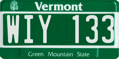 VT license plate WIY133