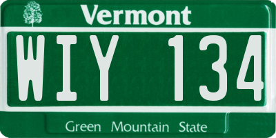 VT license plate WIY134