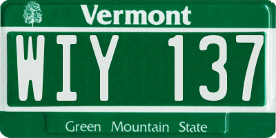 VT license plate WIY137