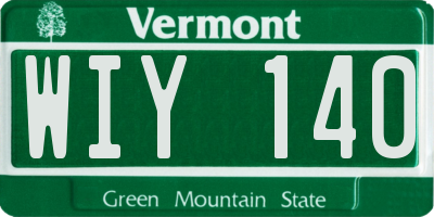 VT license plate WIY140