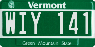 VT license plate WIY141