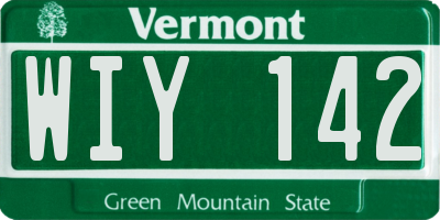 VT license plate WIY142