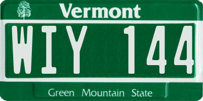 VT license plate WIY144