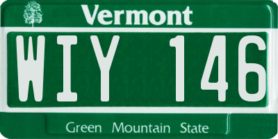 VT license plate WIY146