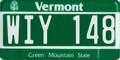 VT license plate WIY148