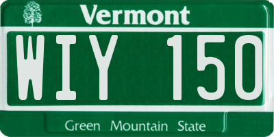 VT license plate WIY150