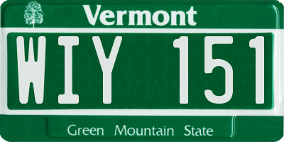 VT license plate WIY151