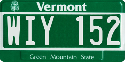 VT license plate WIY152