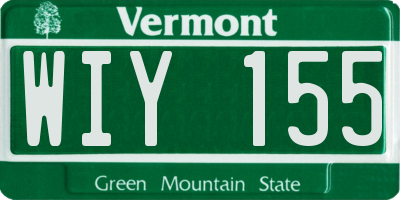 VT license plate WIY155