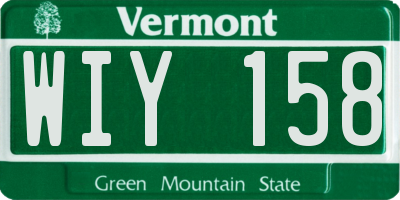VT license plate WIY158