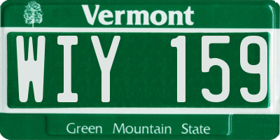 VT license plate WIY159
