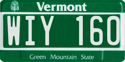 VT license plate WIY160