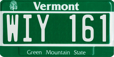 VT license plate WIY161