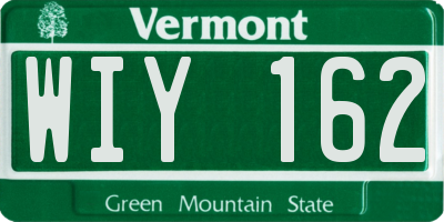 VT license plate WIY162