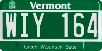VT license plate WIY164