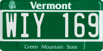 VT license plate WIY169