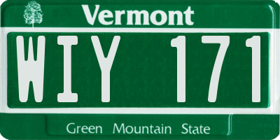 VT license plate WIY171
