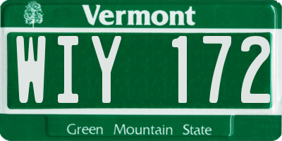VT license plate WIY172