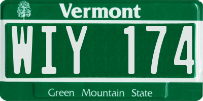 VT license plate WIY174