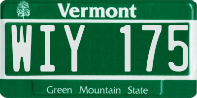 VT license plate WIY175