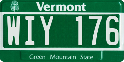 VT license plate WIY176
