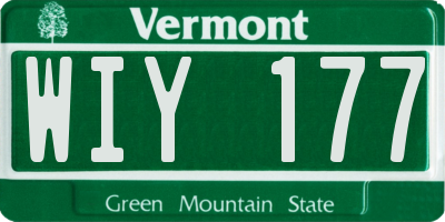 VT license plate WIY177