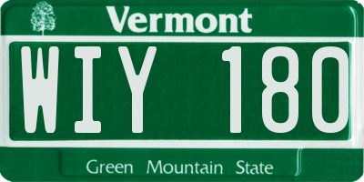 VT license plate WIY180