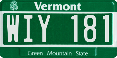 VT license plate WIY181
