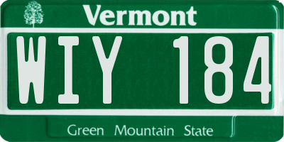 VT license plate WIY184