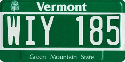 VT license plate WIY185