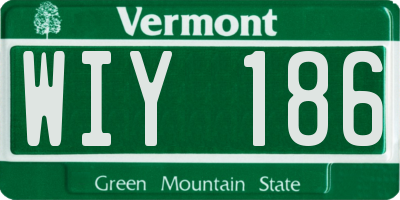 VT license plate WIY186
