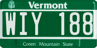 VT license plate WIY188