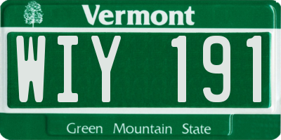 VT license plate WIY191