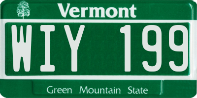 VT license plate WIY199