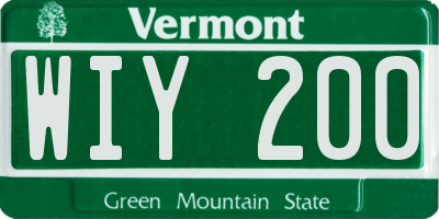 VT license plate WIY200