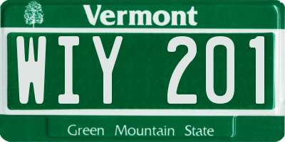 VT license plate WIY201
