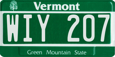 VT license plate WIY207
