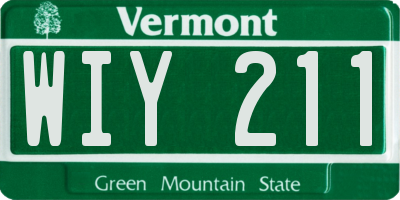 VT license plate WIY211
