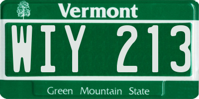 VT license plate WIY213